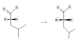 Pentanoic acid,2-bromo-4-methyl-, (2S)- can be prepared by L-leucine at the ambient temperature